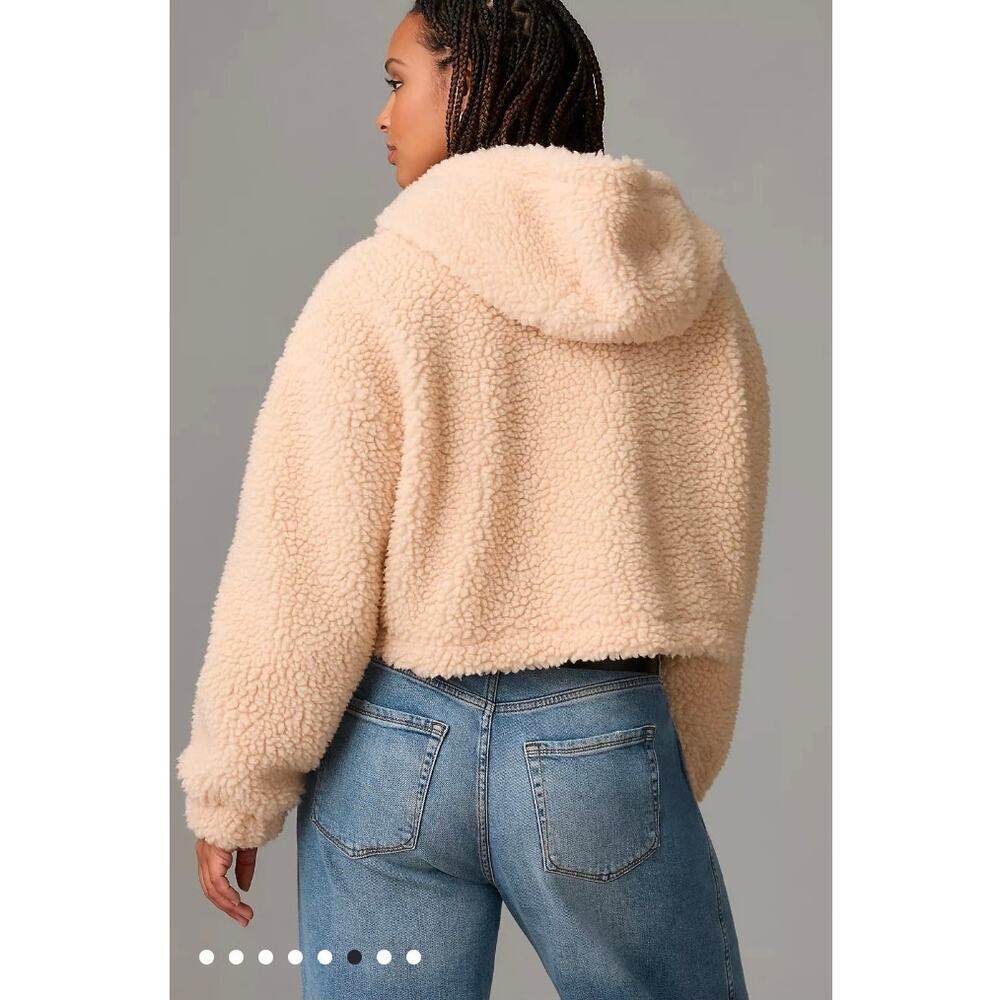 Daily Practice by Anthropologie Faux Shearling Crop Zip-Up Jacket 2X